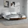 Estructura de cama madera de ingeniería roble ahumado 200x200cm de vidaXL, Camas y somieres - Ref: Foro24-832114, Precio: 122...