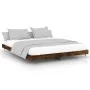 Estructura de cama madera de ingeniería roble ahumado 200x200cm de vidaXL, Camas y somieres - Ref: Foro24-832114, Precio: 122...