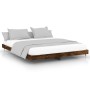 Estructura de cama madera de ingeniería roble ahumado 200x200cm de vidaXL, Camas y somieres - Ref: Foro24-832114, Precio: 141...