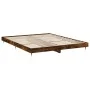 Estructura de cama madera de ingeniería roble ahumado 200x200cm de vidaXL, Camas y somieres - Ref: Foro24-832114, Precio: 122...