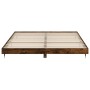 Estructura de cama madera de ingeniería roble ahumado 200x200cm de vidaXL, Camas y somieres - Ref: Foro24-832114, Precio: 141...