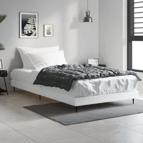 Estructura de cama madera de ingeniería blanca 90x200 cm de vidaXL, Camas y somieres - Ref: Foro24-832269, Precio: 73,17 €, D...