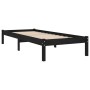 Estructura de cama de madera maciza de pino negra 100x200 cm de vidaXL, Camas y somieres - Ref: Foro24-810011, Precio: 75,30 ...