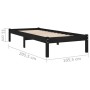Estructura de cama de madera maciza de pino negra 100x200 cm de vidaXL, Camas y somieres - Ref: Foro24-810011, Precio: 75,30 ...