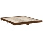 Estructura de cama madera de ingeniería marrón roble 200x200 cm de vidaXL, Camas y somieres - Ref: Foro24-832220, Precio: 143...
