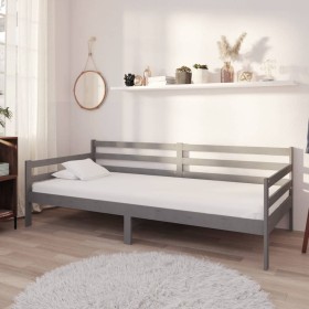 Sofá cama con colchón madera de pino maciza gris 90x200 cm de vidaXL, Camas y somieres - Ref: Foro24-3083596, Precio: 275,57 ...