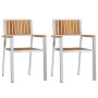 Silla de Jardín 2 pcs Marrón Madera de Acacia Sólida en Sillas de jardín | Comprar online en Foru.es
