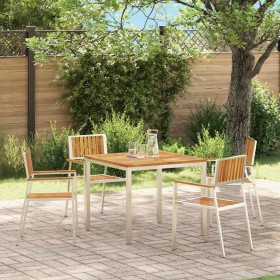 Silla de Jardín 4 pcs Marrón Madera de Acacia Sólida en Sillas de jardín | Comprar online en Foru.es