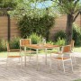 Silla de Jardín 4 pcs Marrón Madera de teca maciza en Sillas de jardín | Comprar online en Foru.es