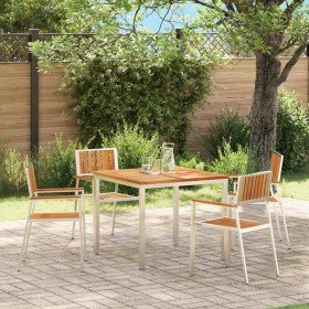 Silla de Jardín 4 pcs Marrón Madera de teca maciza en Sillas de jardín | Comprar online en Foru.es