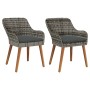 Silla de Jardín 2 pcs Gris 62.5 x 55 x 82 cm ratán sintético en Sillas de jardín | Comprar online en Foru.es