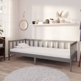 Sofá cama con colchón madera de pino maciza gris 90x200 cm de vidaXL, Camas y somieres - Ref: Foro24-3083606, Precio: 231,85 ...