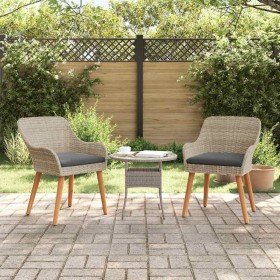 Silla de Jardín con cojín 2 pcs Gris Claro 62.5 x 55 x 82 cm en Sillas de jardín | Comprar online en Foru.es