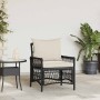 Silla de Jardín con cojín Negro 73 x 61 x 77 cm ratán sintético en Sillas de jardín | Comprar online en Foru.es