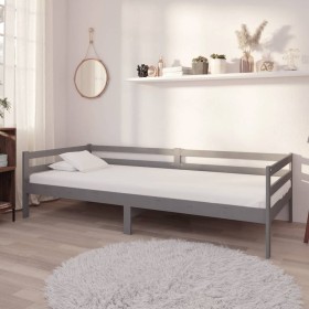 Sofá cama con colchón madera de pino maciza gris 90x200 cm de vidaXL, Camas y somieres - Ref: Foro24-3083566, Precio: 290,92 ...