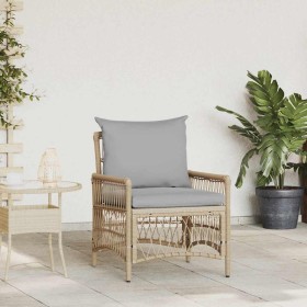 Silla de Jardín con cojín Beige 73 x 61 x 77 cm ratán sintético en Sillas de jardín | Comprar online en Foru.es