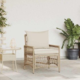Silla de Jardín con cojín Beige 73 x 61 x 77 cm ratán sintético en Sillas de jardín | Comprar online en Foru.es