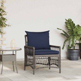 Silla de Jardín con cojín Gris 73 x 61 x 77 cm ratán sintético en Sillas de jardín | Comprar online en Foru.es