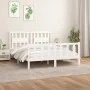 Estructura de cama con cabecero madera pino blanco 160x200 cm de vidaXL, Camas y somieres - Ref: Foro24-3188177, Precio: 147,...