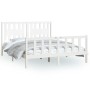 Estructura de cama con cabecero madera pino blanco 160x200 cm de vidaXL, Camas y somieres - Ref: Foro24-3188177, Precio: 149,...
