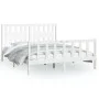 Estructura de cama con cabecero madera pino blanco 160x200 cm de vidaXL, Camas y somieres - Ref: Foro24-3188177, Precio: 147,...