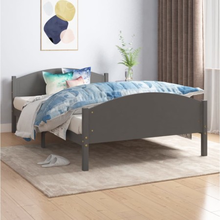 Estructura de cama madera maciza de pino gris oscuro 120x200 cm de vidaXL, Camas y somieres - Ref: Foro24-322048, Precio: 160...