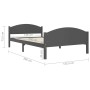 Estructura de cama madera maciza de pino gris oscuro 120x200 cm de vidaXL, Camas y somieres - Ref: Foro24-322048, Precio: 160...