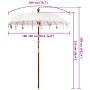 Parasol Balinés Crema 185 x 185 x 260 cm Algodón en Sombrillas | Comprar online en Foru.es