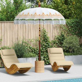 Parasol Balinés Crema 185 x 185 x 260 cm Algodón en Sombrillas | Comprar online en Foru.es