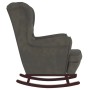 Sillón mecedora patas madera y taburete terciopelo gris oscuro de vidaXL, Mecedoras - Ref: Foro24-3121231, Precio: 291,84 €, ...