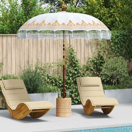Parasol Balinés Crema 215 x 215 x 260 cm Algodón en Sombrillas | Comprar online en Foru.es