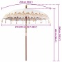 Parasol Balinés Crema 215 x 215 x 260 cm Algodón en Sombrillas | Comprar online en Foru.es
