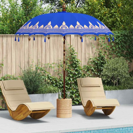 Parasol Balinés Azul 215 x 215 x 260 cm Algodón en Sombrillas | Comprar online en Foru.es