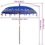 Parasol Balinés Azul 215 x 215 x 260 cm Algodón en Sombrillas | Comprar online en Foru.es