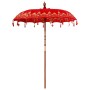 Parasol Balinés Rojo 185 x 185 x 260 cm Algodón en Sombrillas | Comprar online en Foru.es