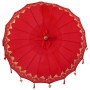 Parasol Balinés Rojo 185 x 185 x 260 cm Algodón en Sombrillas | Comprar online en Foru.es