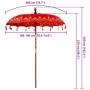 Parasol Balinés Rojo 185 x 185 x 260 cm Algodón en Sombrillas | Comprar online en Foru.es