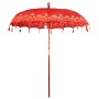 Parasol Balinés Rojo 215 x 215 x 260 cm Algodón en Sombrillas | Comprar online en Foru.es