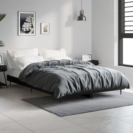 Estructura de cama madera de ingeniería negra 120x190 cm de vidaXL, Camas y somieres - Ref: Foro24-832294, Precio: 103,98 €, ...