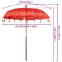 Parasol Balinés Rojo 215 x 215 x 260 cm Algodón en Sombrillas | Comprar online en Foru.es