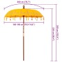 Parasol Balinés Amarillo 185 x 185 x 260 cm Algodón en Sombrillas | Comprar online en Foru.es