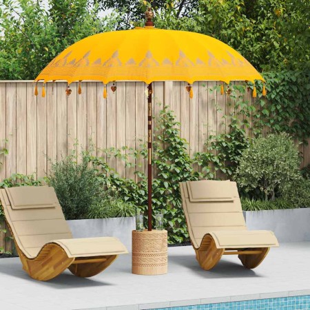 Parasol Balinés Amarillo 215 x 215 x 260 cm Algodón en Sombrillas | Comprar online en Foru.es