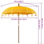 Parasol Balinés Amarillo 215 x 215 x 260 cm Algodón en Sombrillas | Comprar online en Foru.es