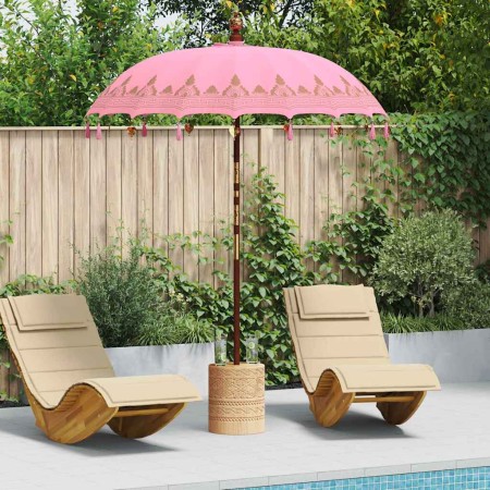 Parasol Balinés Rosa 185 x 185 x 260 cm Algodón en Sombrillas | Comprar online en Foru.es