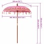 Parasol Balinés Rosa 185 x 185 x 260 cm Algodón en Sombrillas | Comprar online en Foru.es