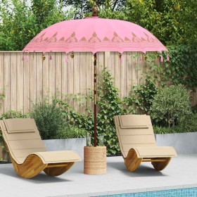Parasol Balinés Rosa 215 x 215 x 260 cm Algodón en Sombrillas | Comprar online en Foru.es