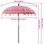 Parasol Balinés Rosa 215 x 215 x 260 cm Algodón en Sombrillas | Comprar online en Foru.es
