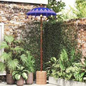 Parasol Balinés Azul 95 x 95 x 260 cm Algodón en Sombrillas | Comprar online en Foru.es