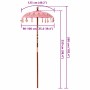 Parasol Balinés Rosa 95 x 95 x 260 cm Algodón en Sombrillas | Comprar online en Foru.es