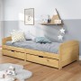 Sofá cama con 2 cajones madera maciza pino IRUN 90x200cm de vidaXL, Camas y somieres - Ref: Foro24-3185207, Precio: 204,90 €,...